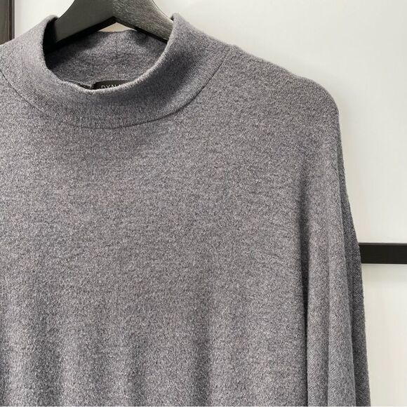 [m] Dynamite Women’s Business Casual Long Sleeve Dark Grey Mock Neck Midi Dress - Picture 4 of 11
